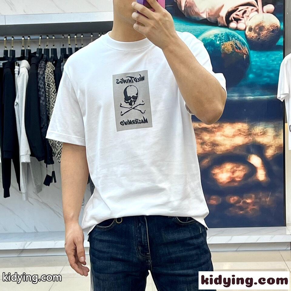 ユニセックス ベーシック コットン 半袖Tシャツ マスターマインド・ジャパン Tシャツ コピー-2