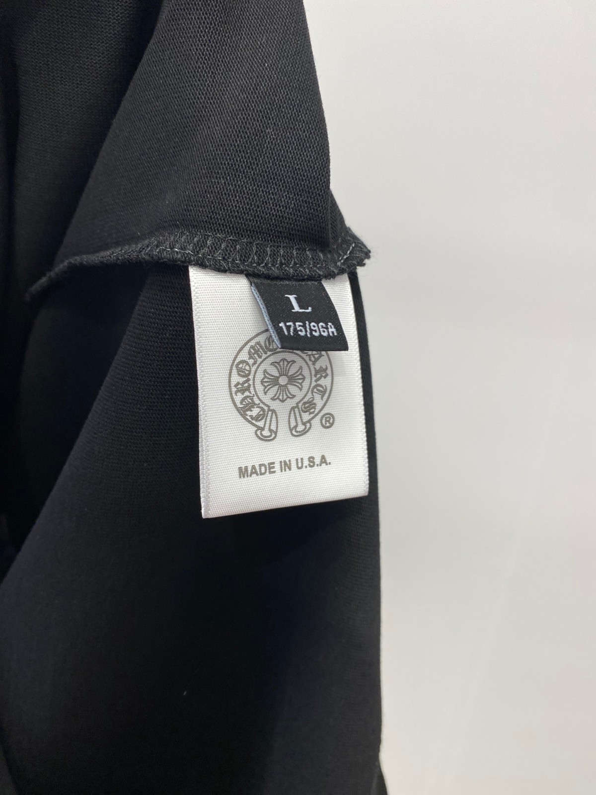 シンプル おしゃれ ラインストーンロゴ クロムハーツ Tシャツ コピー 長袖Tシャツ ブラック-3