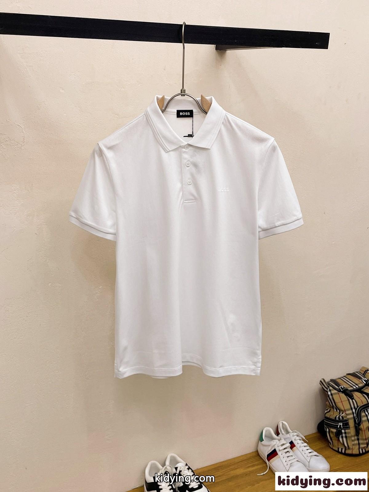 ヒューゴ・ボス Tシャツ コピー クラシック ビジネス 半袖 ポロシャツ ホワイト-0