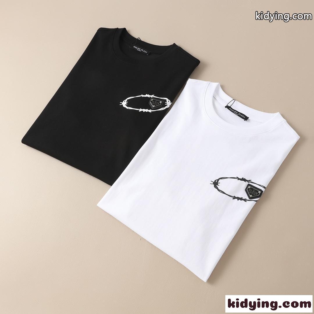 定番 カジュアル 人気 クルーネック お洒落 プルオーバー フィリッププレイン 半袖Tシャツ コピー ホワイト ブラック-4