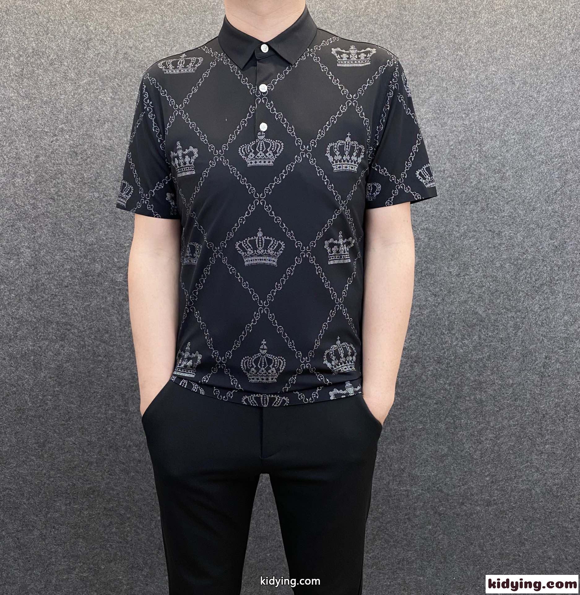 着心地いい ポロシャツ カジュアル 春夏 新作 ドルチェ&ガッバーナ Tシャツ コピー 半袖 おしゃれ ホワイト ブラック-0