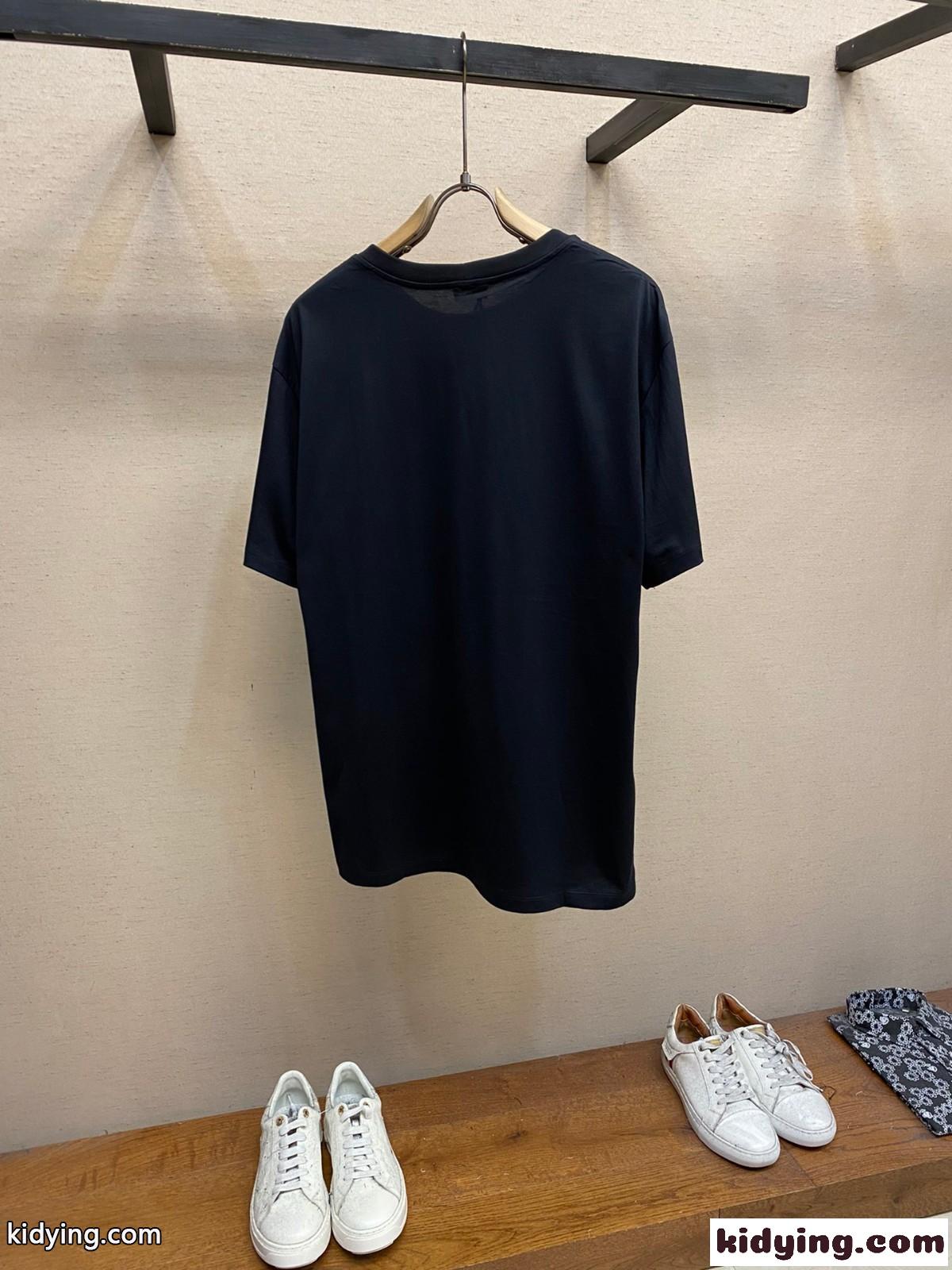 シンプル カジュアル クルーネック セリーヌ 半袖Tシャツ コピー ユニセックス ブラック-1