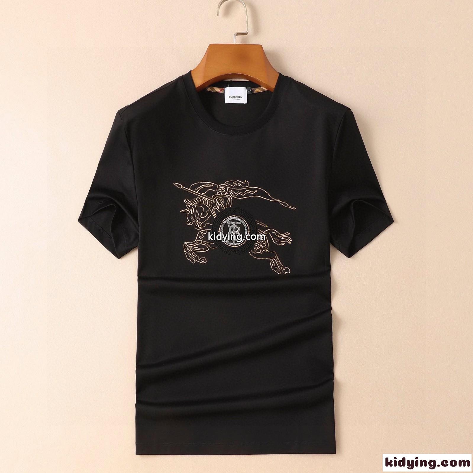 カジュアル ストリート おしゃれ バーバリー 半袖tシャツ コピー クルーネック ロゴ 快適 メンズ トップス-1