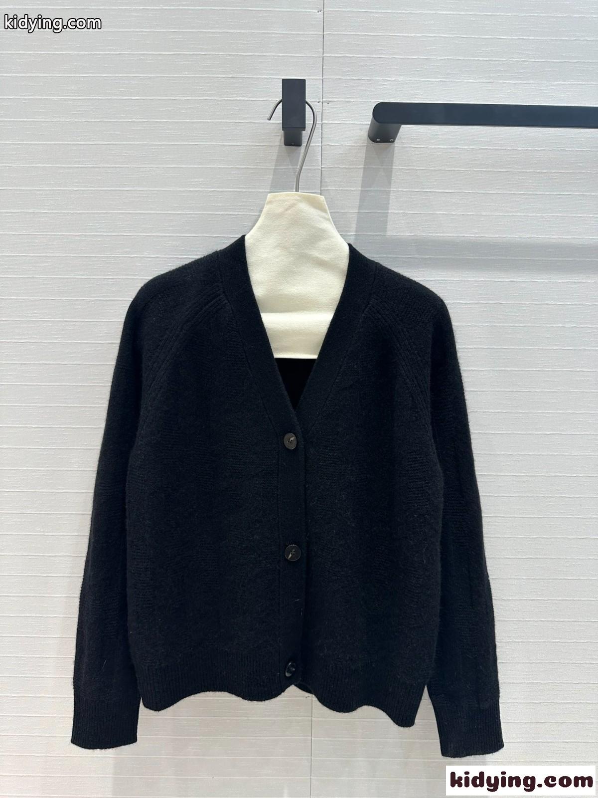 上品 カジュアル Hモチーフ カシミヤ カーディガン エルメス ニット コピー ブラック-2
