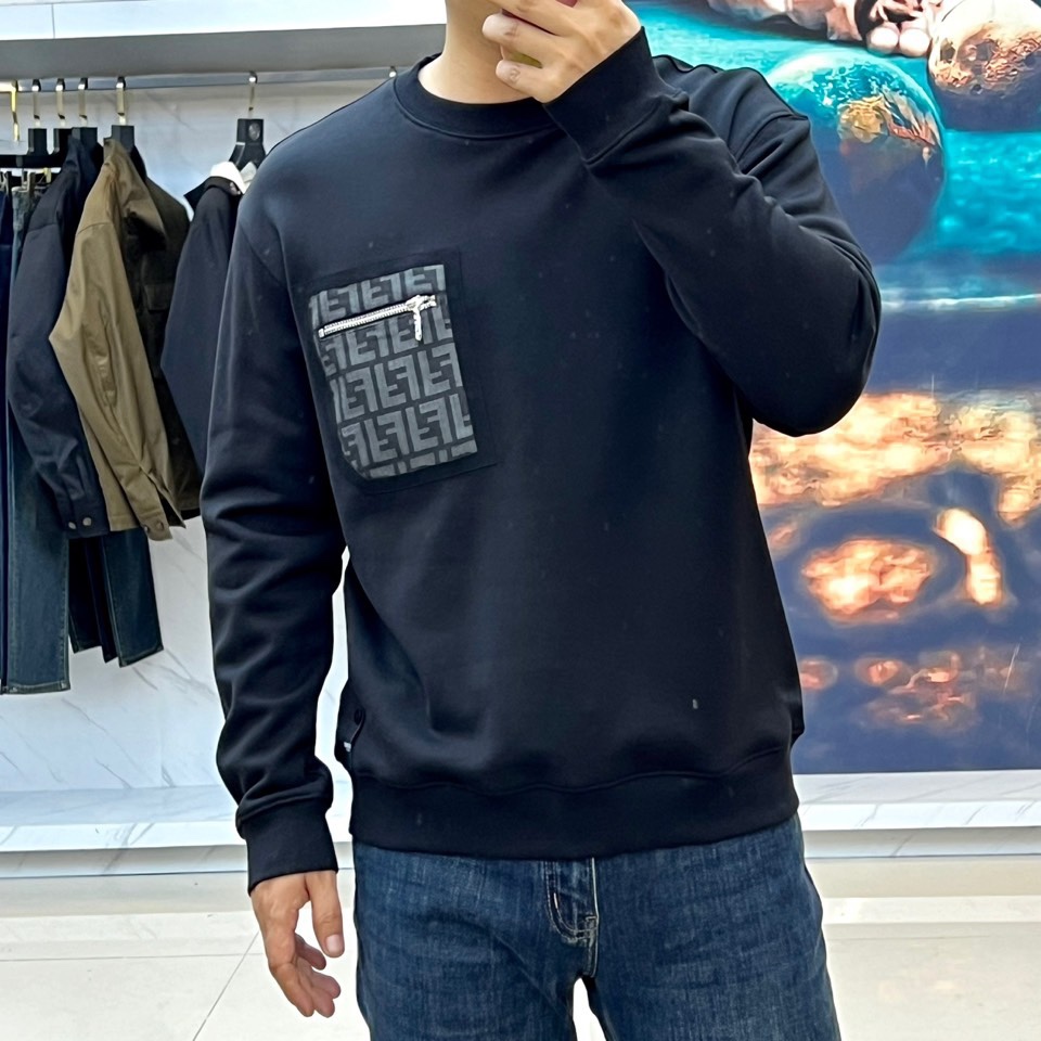 カジュアル おしゃれ フェンディ Tシャツ コピー コットン スウェットシャツ-1