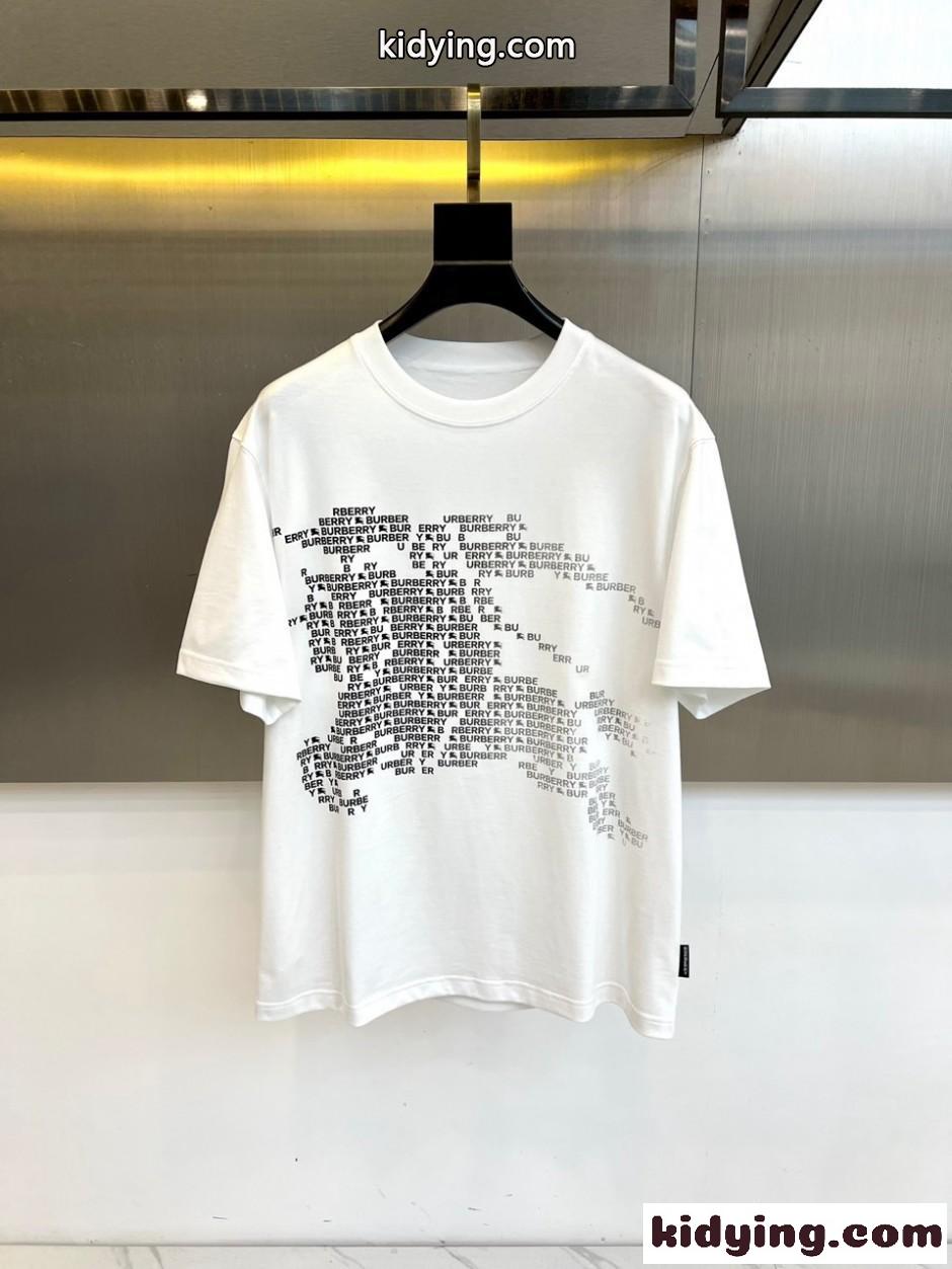 EKD コットン クルーネック 半袖Tシャツ バーバリー Tシャツ 偽物 ホワイト-1