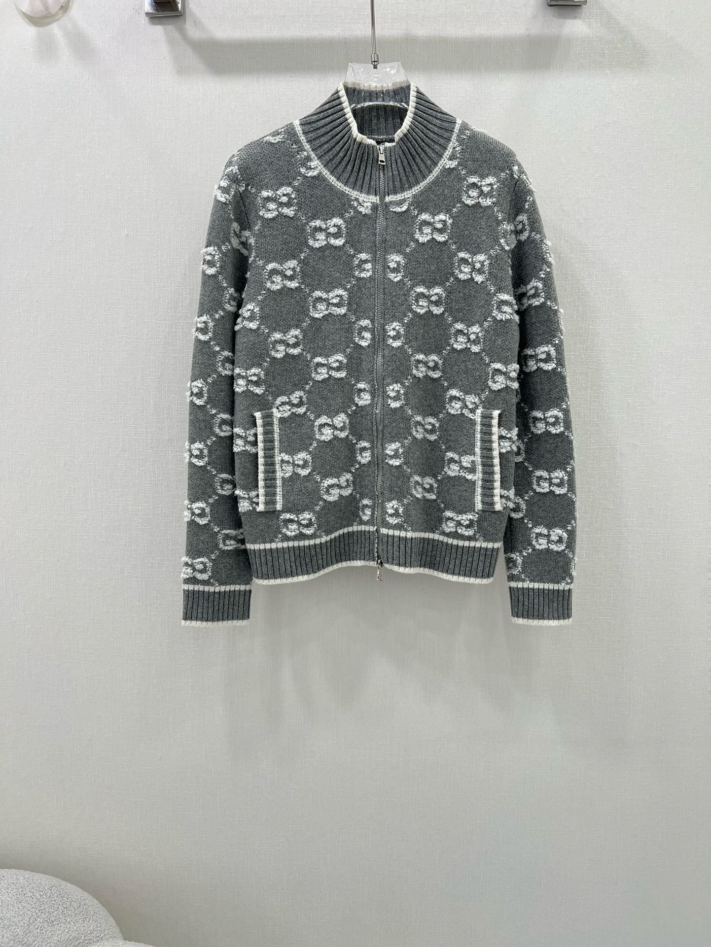 GGジャカード ブークレステッチ カーディガン グッチ ニット コピー-0