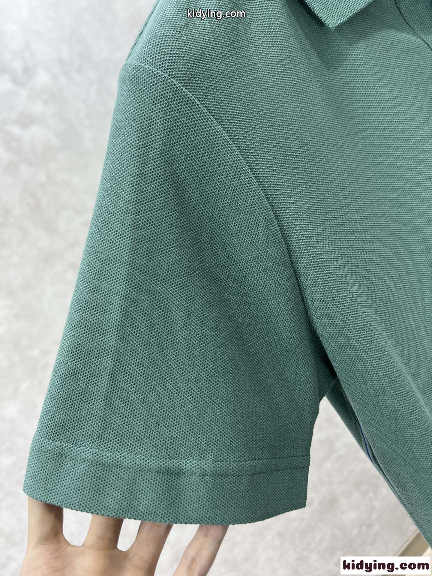 シンプル 刺繍入り コットンピケ ポロシャツ バーバリー 半袖Tシャツ コピー グリーン-3