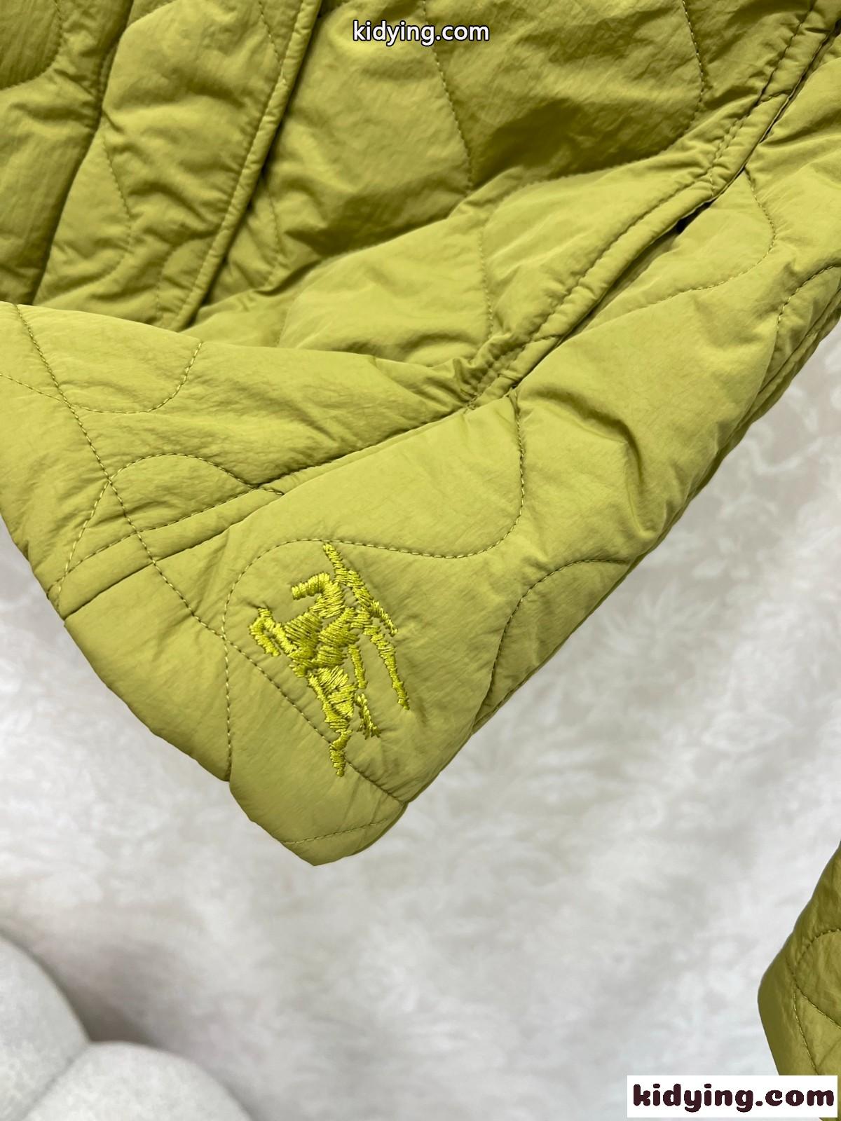 フード付き キルティングジャケット バーバリー ジャケット 偽物 グリーン-3