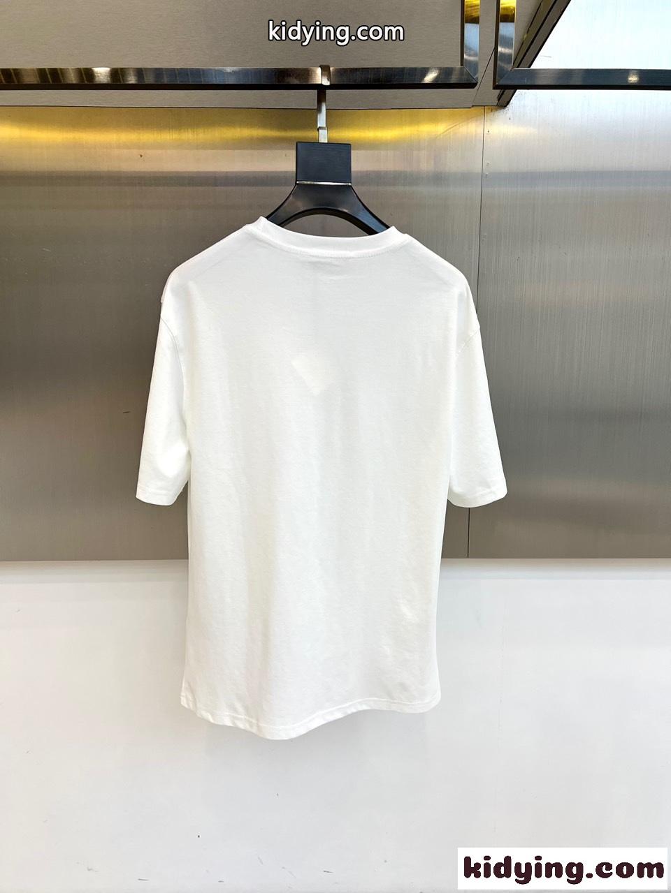定番 ロゴ入り コットン 半袖Tシャツ クルーネック ロエベ Tシャツ 偽物 ホワイト-0