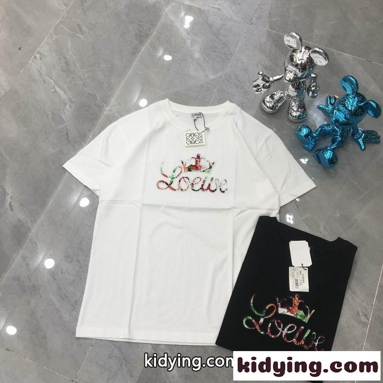おしゃれ カジュアル ロエベ tシャツ コピー 半袖 春夏 トップス クルーネック 定番 ホワイト ブラック-1