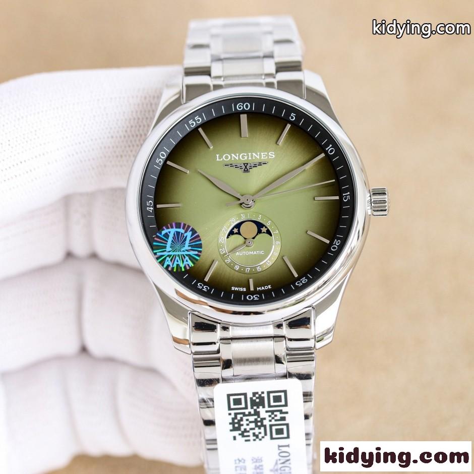 人気 エレガント ムーンフェイズ 日付表示 ロンジン 時計 偽物 40mm-2