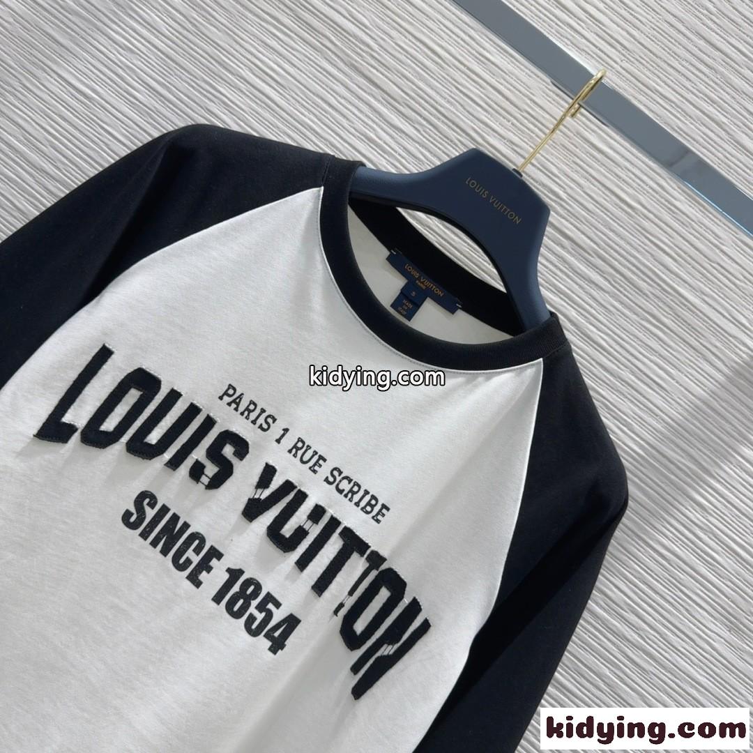 シグネチャーバーシティ ロングスリーブトップ ルイ・ヴィトン Tシャツ コピー-2