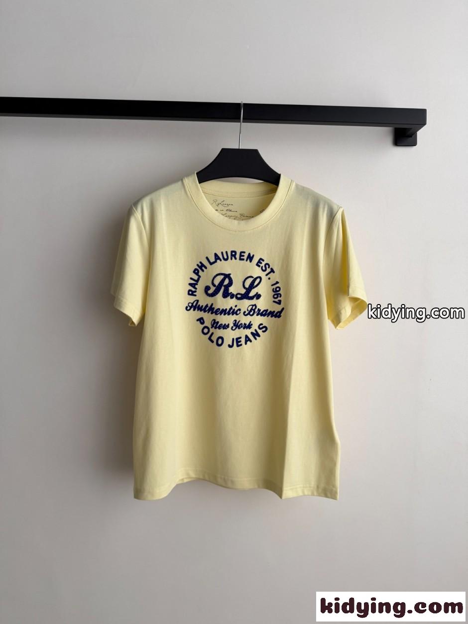 カジュアル ロゴ入り 半袖Tシャツ ラルフローレン Tシャツ 偽物 イエロー-0