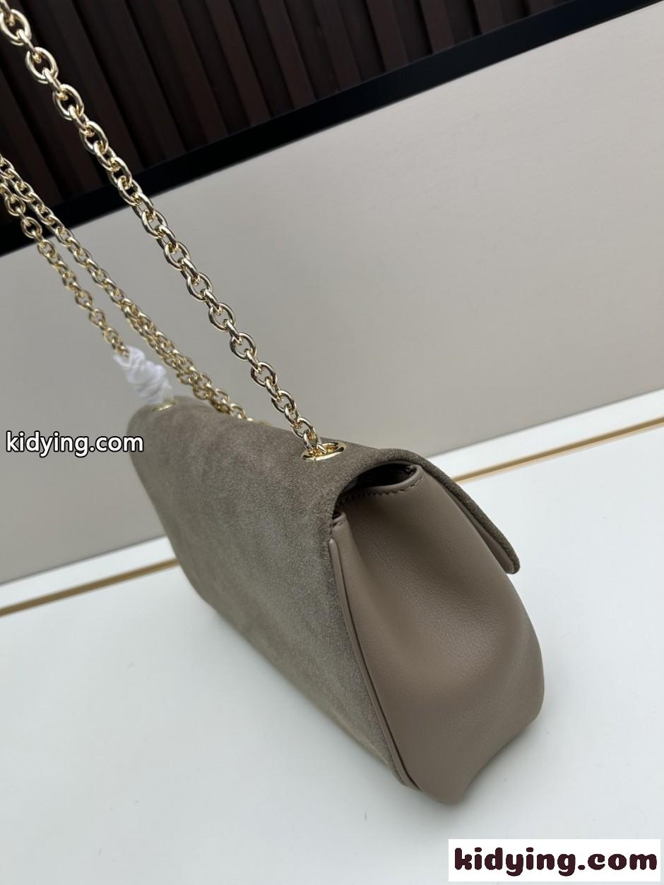 クロエ バッグ スーパーコピー カジュアル おしゃれ スエードChloé Heritage ショルダーバッグ カーキグリーン-0
