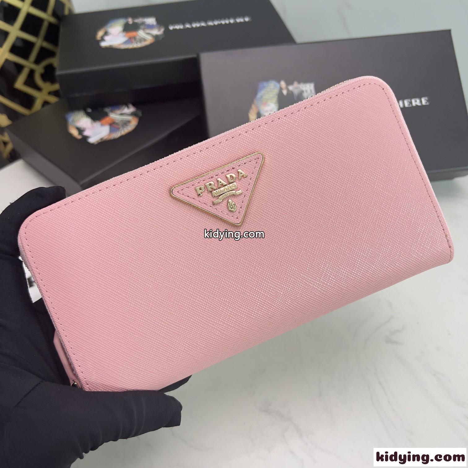 プラダ 財布 コピー 大容量 使いやすい レディース 長財布 小銭入れ ラウンドファスナー ピンク-2