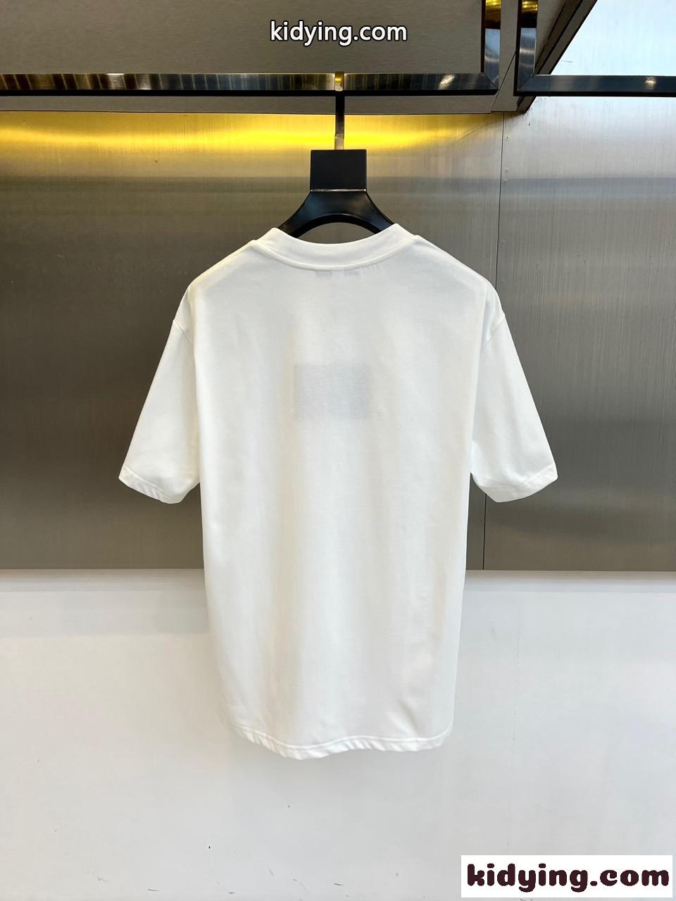 ベーシック クルーネック 半袖Tシャツ プラダ Tシャツ 偽物 コットン ホワイト-3