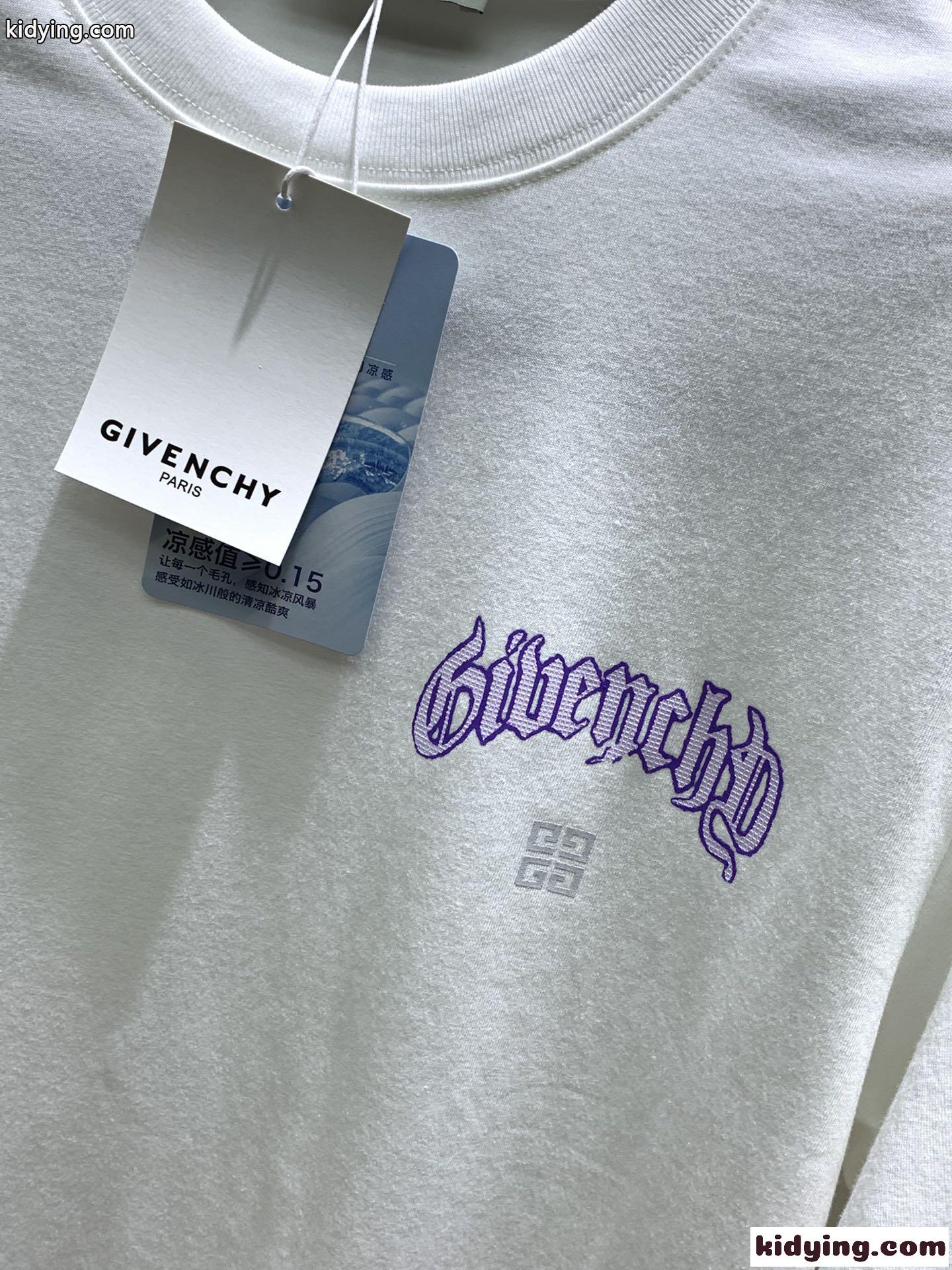 着心地いい コットン ジバンシィ Tシャツ 偽物 クルーネック 半袖Tシャツ ホワイト-2