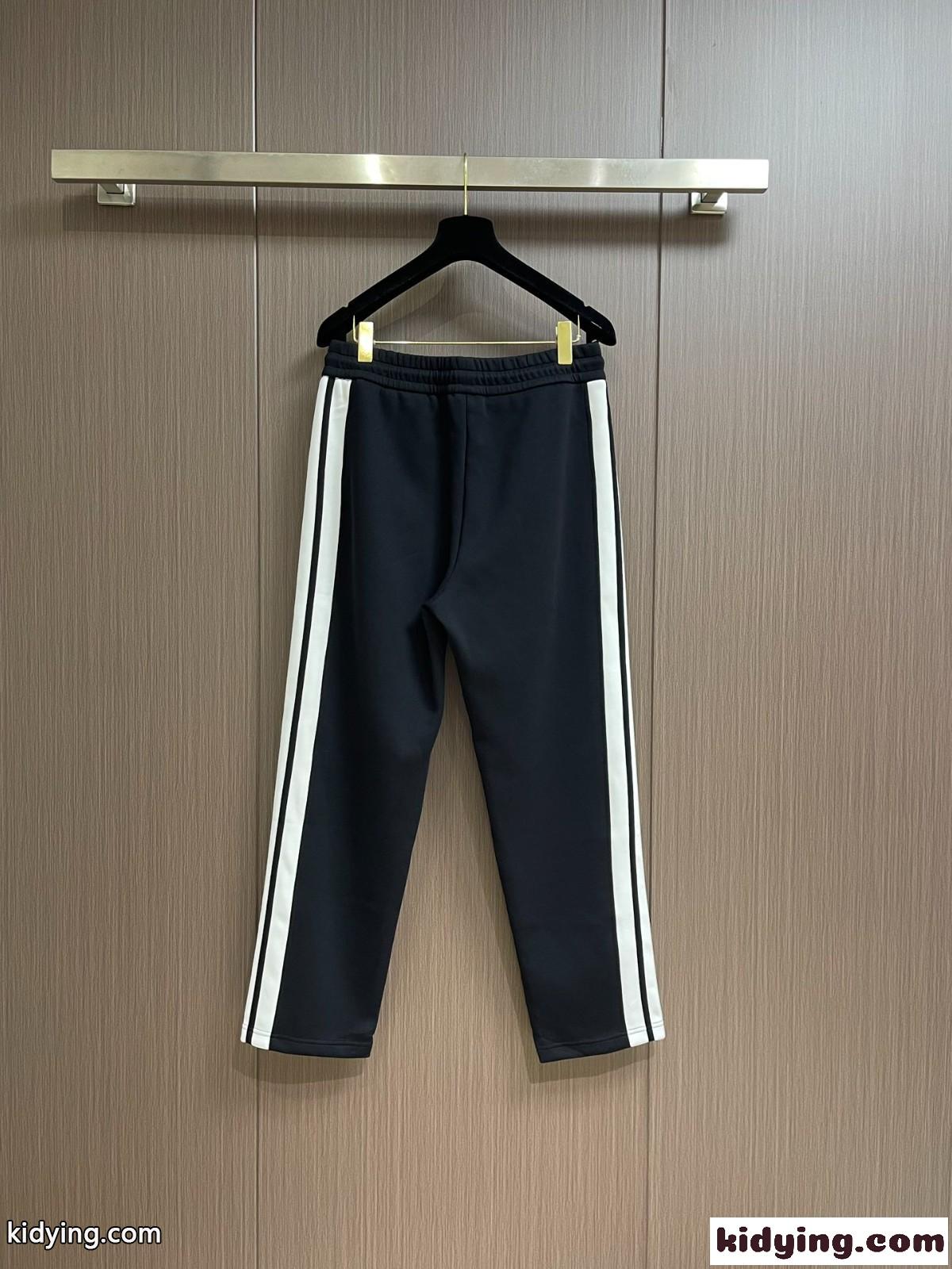 ロゴ入り コットン セリーヌ パンツ コピー カジュアルパンツ ブラック-0