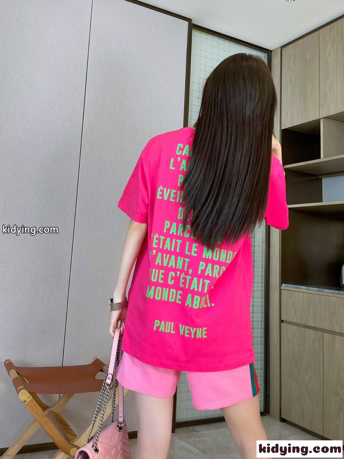 ユニセックス Gucci Clark Gable プリント クルーネック グッチ Tシャツ コピー 半袖 トップス-3