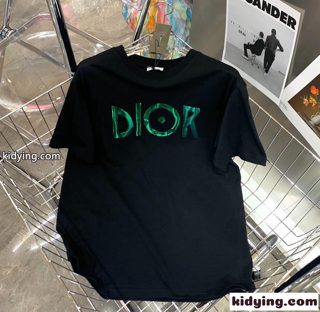シンプル 合わせやすい ラウンドネック クリスチャン・ディオール 半袖tシャツ コピー ホワイト ブラック-1