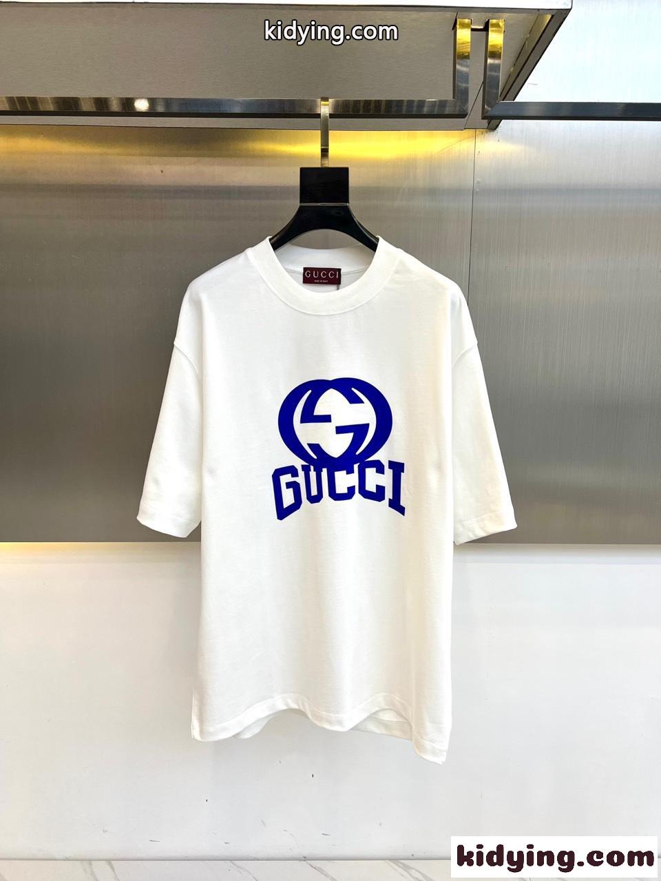 リラックス 半袖Tシャツ グッチ Tシャツ コピー ロゴプリント ホワイト-0