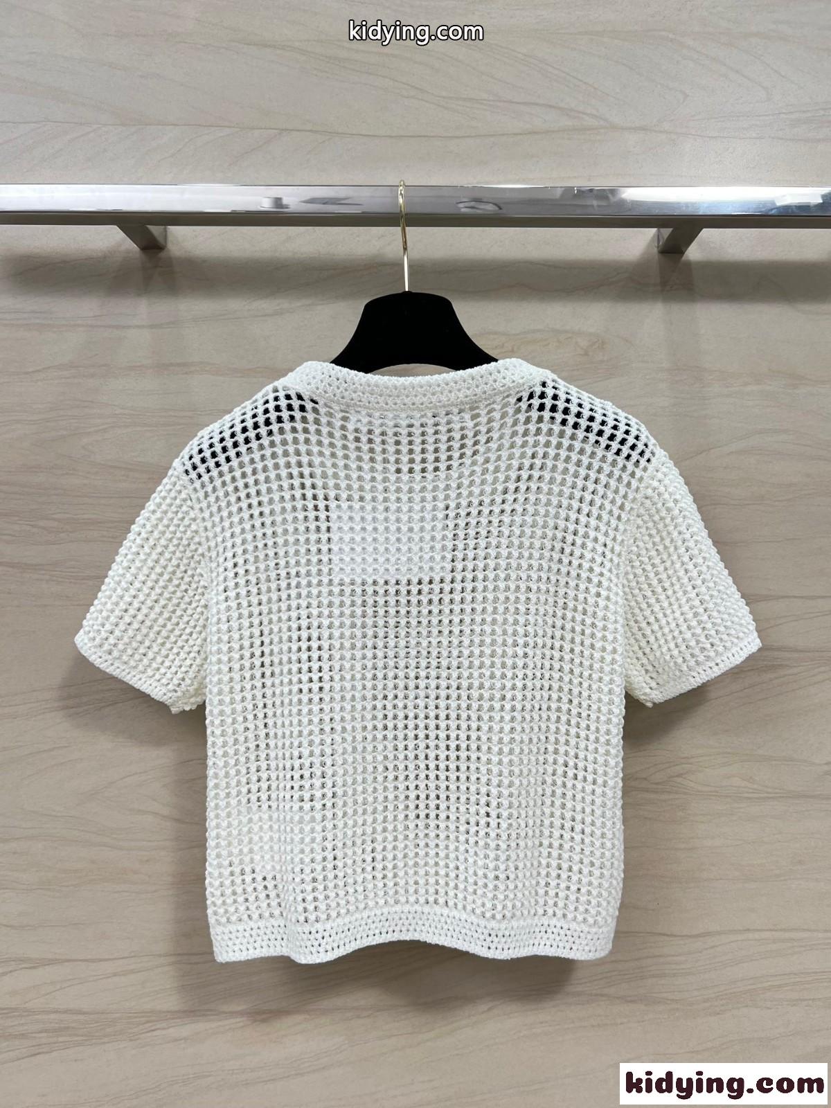 ロゴ クロシェ クロップド クルーネックtシャツ アレキサンダーワング ニット コピー ホワイト-4