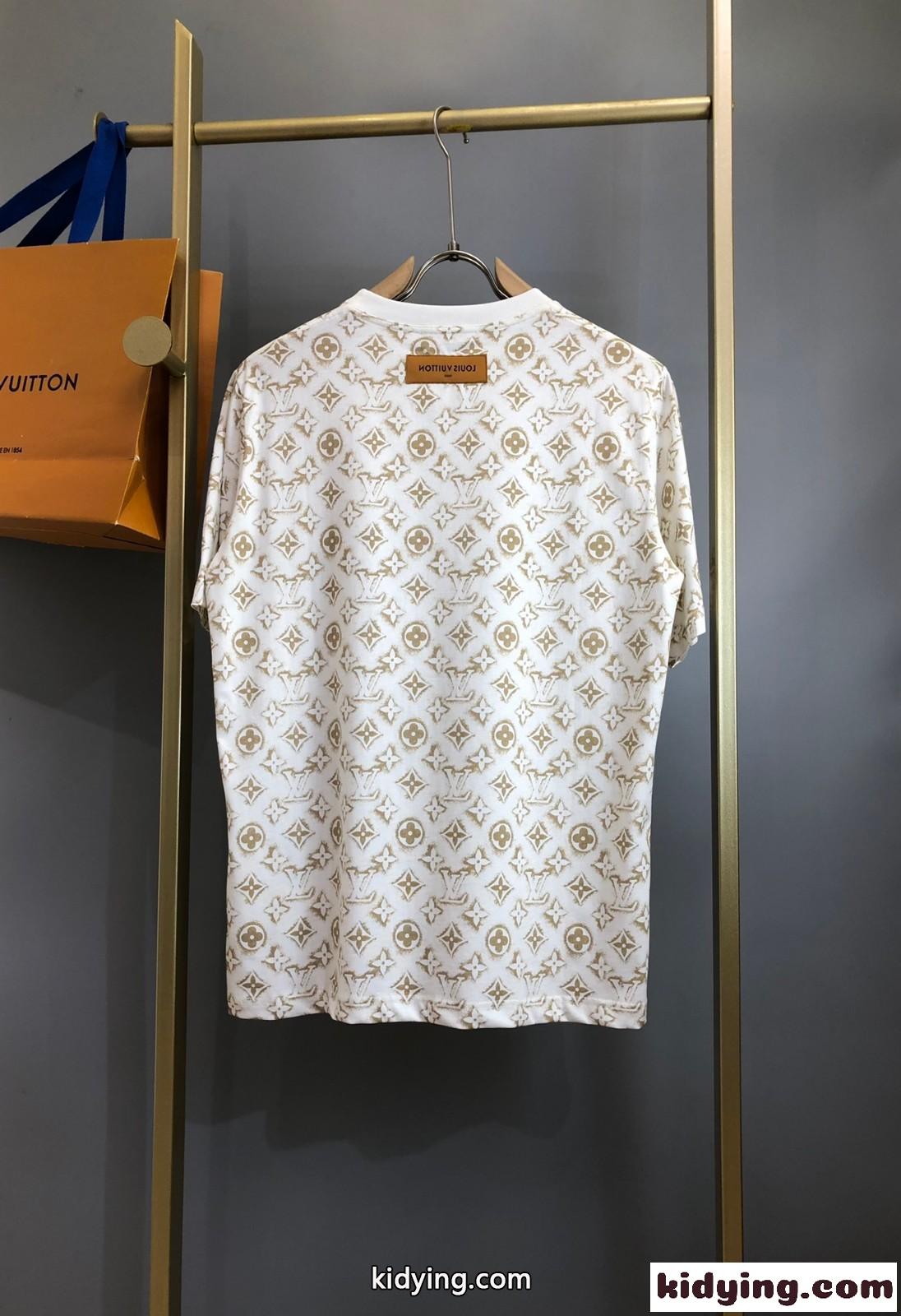 人気 快適 モノグラム コットン 半袖Tシャツ ルイ・ヴィトン Tシャツ コピー ユニセックス-1