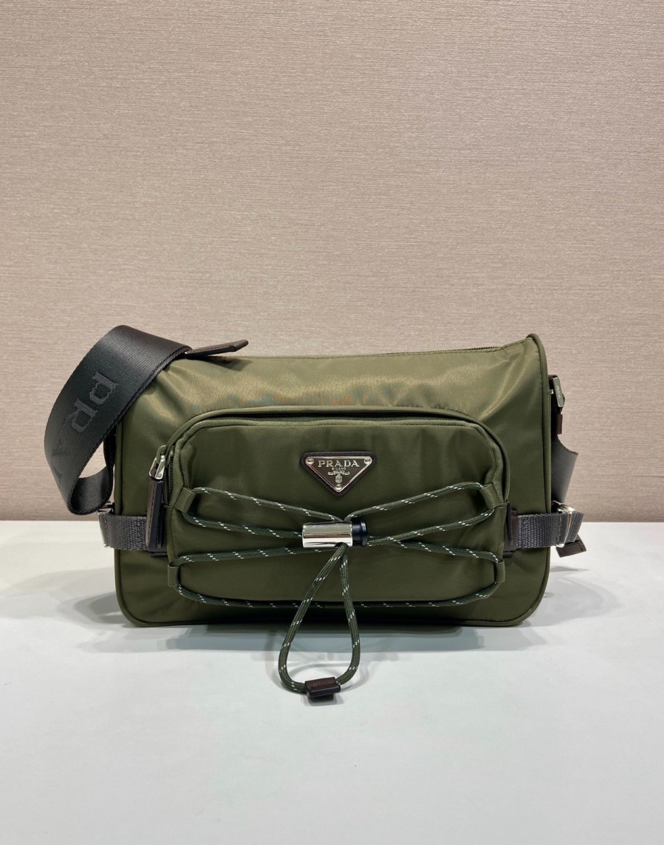 プラダ スピードロック Re-Nylon レザー ショルダーバッグ スーパーコピー グリーン-0