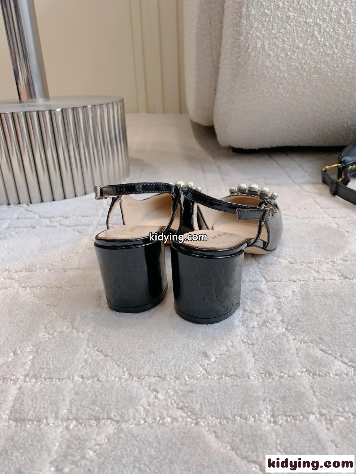 エレガント Dior Paris スリングバックパンプス クリスチャン・ディオール コピー ブラック-3