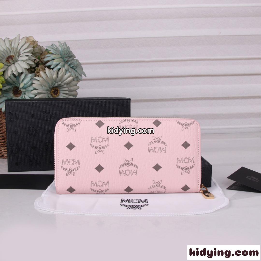 エムシーエム 財布 コピー 人気 ラウンドファスナー 長財布 ウォレット ピンク-1