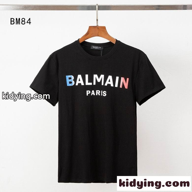 ベーシック ロゴプリント クルーネック バルマン Tシャツ コピー 半袖 定番 合わせやすい-2