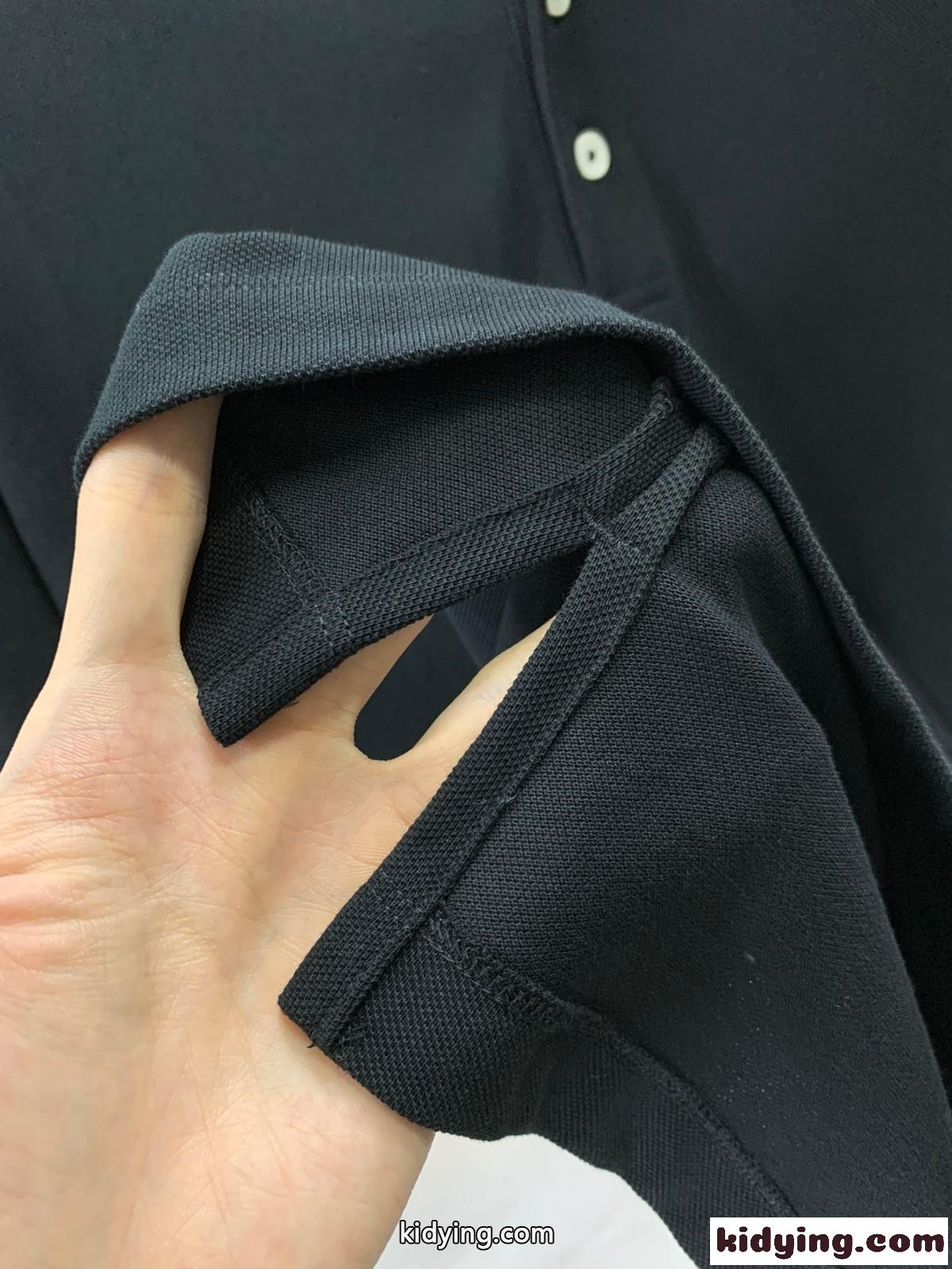 インターロッキングG ストライプ付き コットン ポロシャツ グッチ Tシャツ コピー メンズ ブラック-3