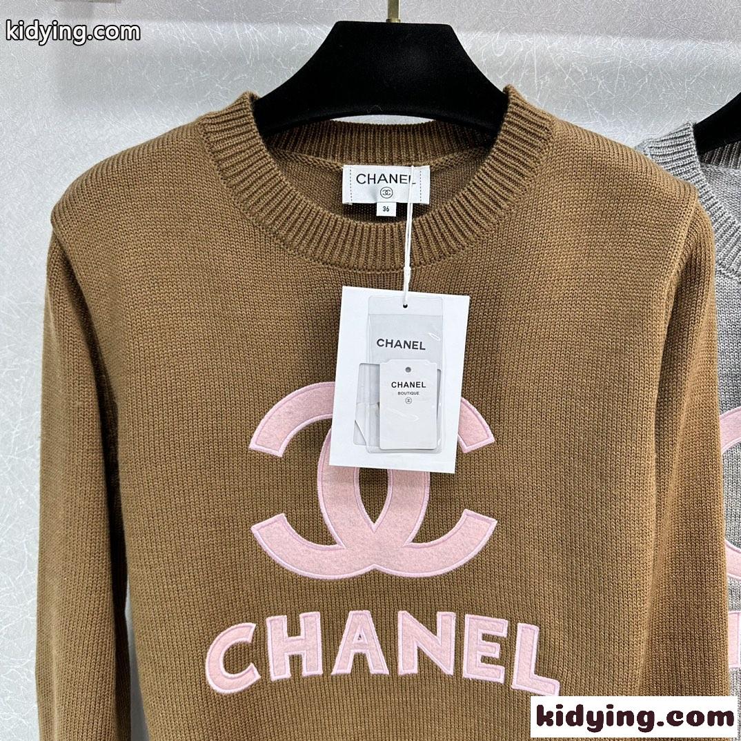 ベーシック ロゴ クルーネック シャネル セーター コピー 合わせやすい-2