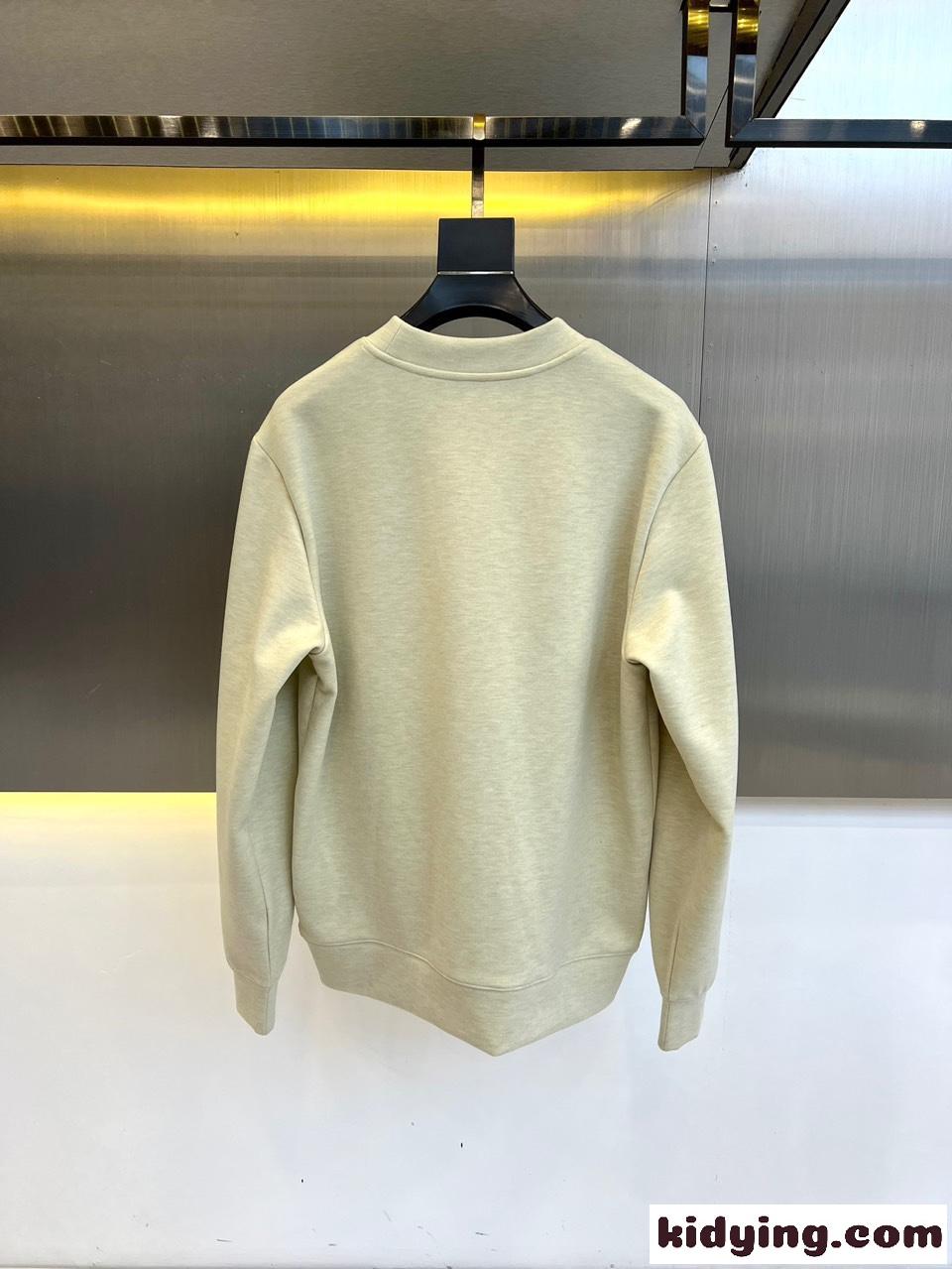 定番 カジュアル クルーネック コットンス ウェットシャツ バーバリー 長袖Tシャツ コピー カーキ-3