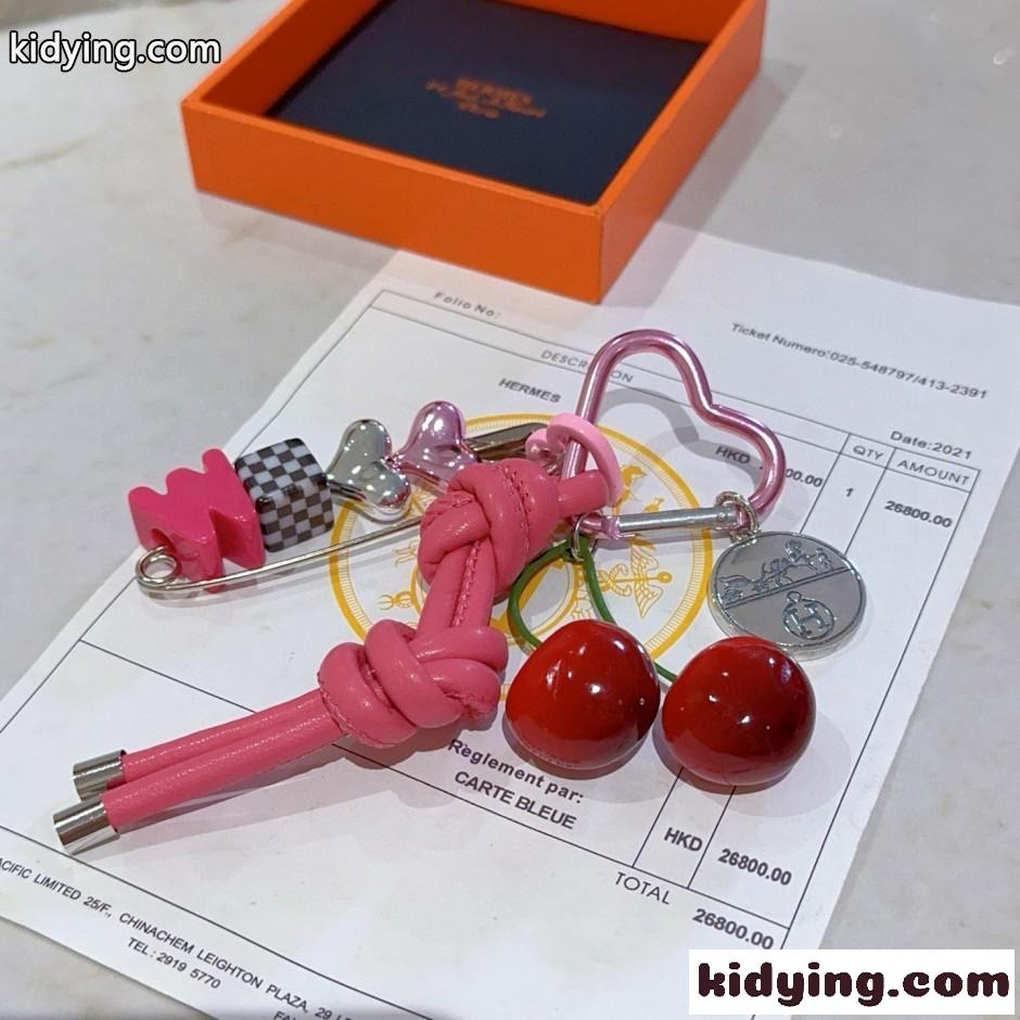Hロゴ＆マルチチャーム エルメス キーホルダー コピー キーリング バッグチャーム-0