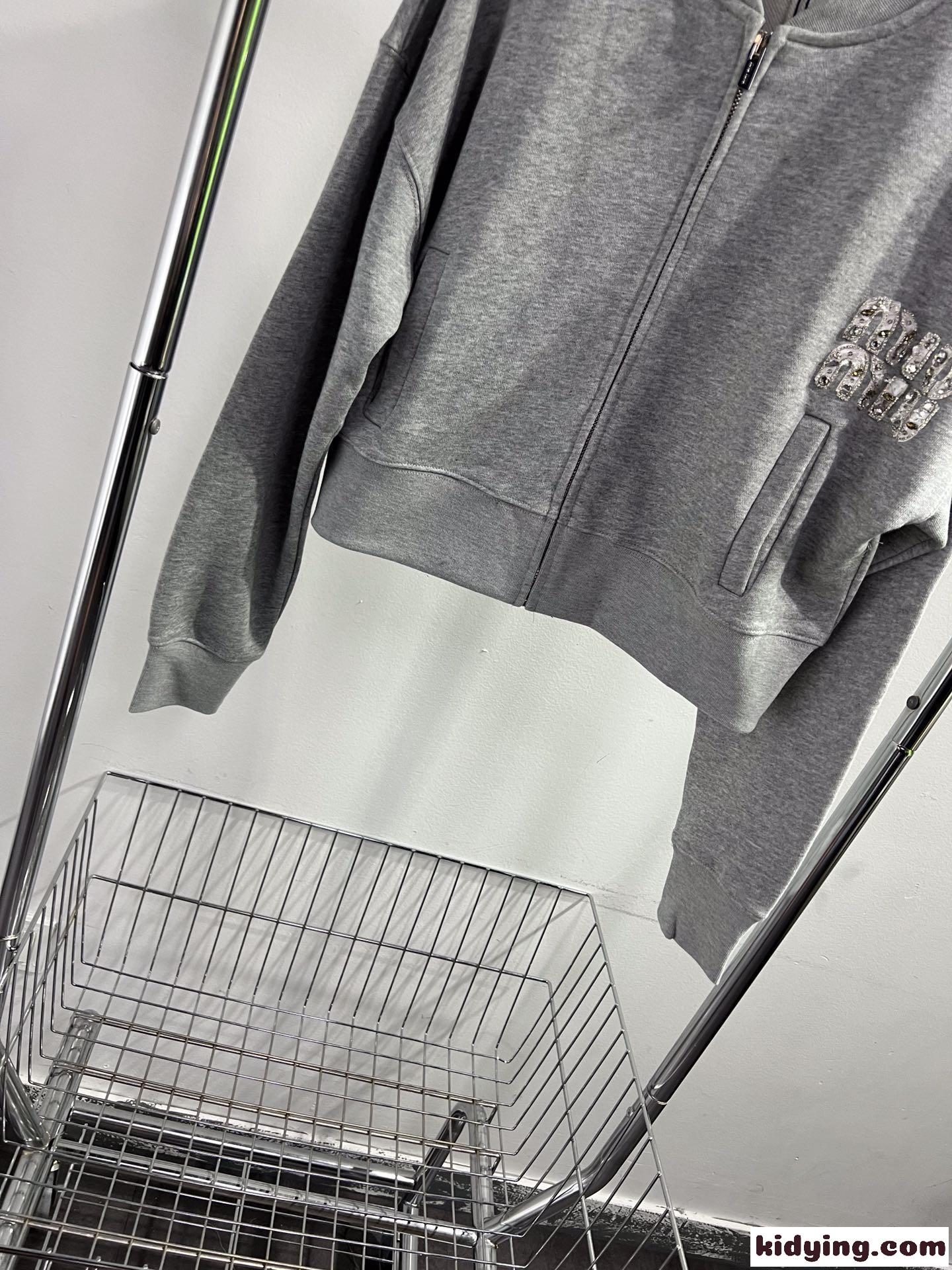 エンブロイダリー コットン スウェットシャツ ミュウミュウ パーカー コピー クルーネック-4