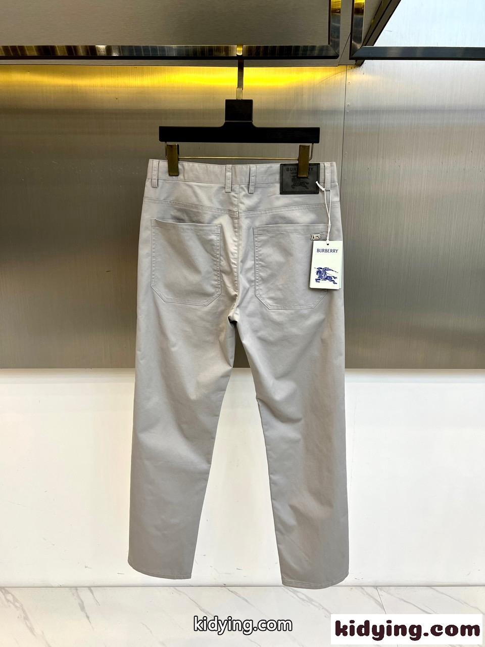 シンプル 上品 チノパンツ バーバリー パンツ 偽物 上品 ズボン グレー-1