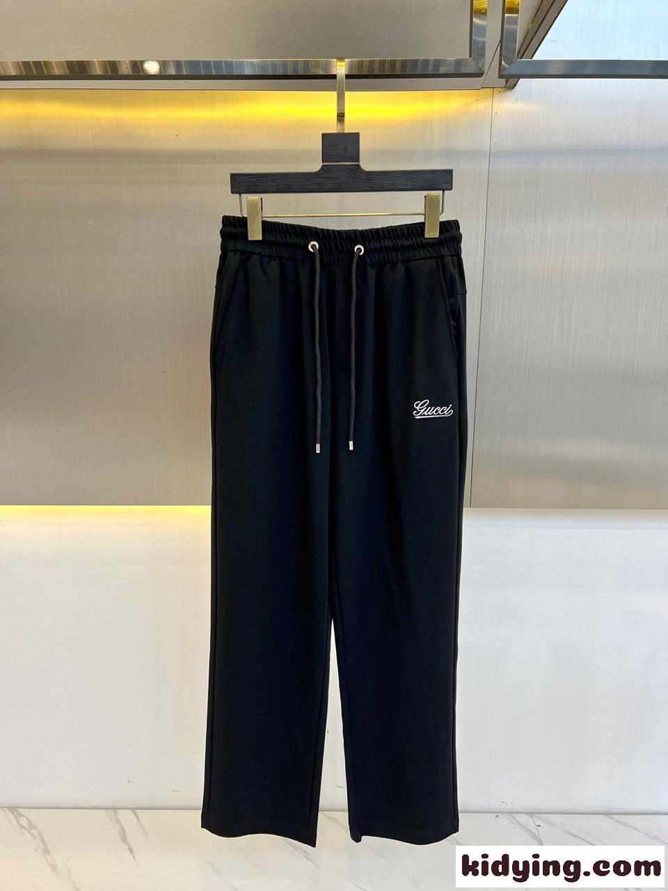 シンプル カジュアルパンツ 合わせやすい グッチ パンツ 偽物 ブラック-2