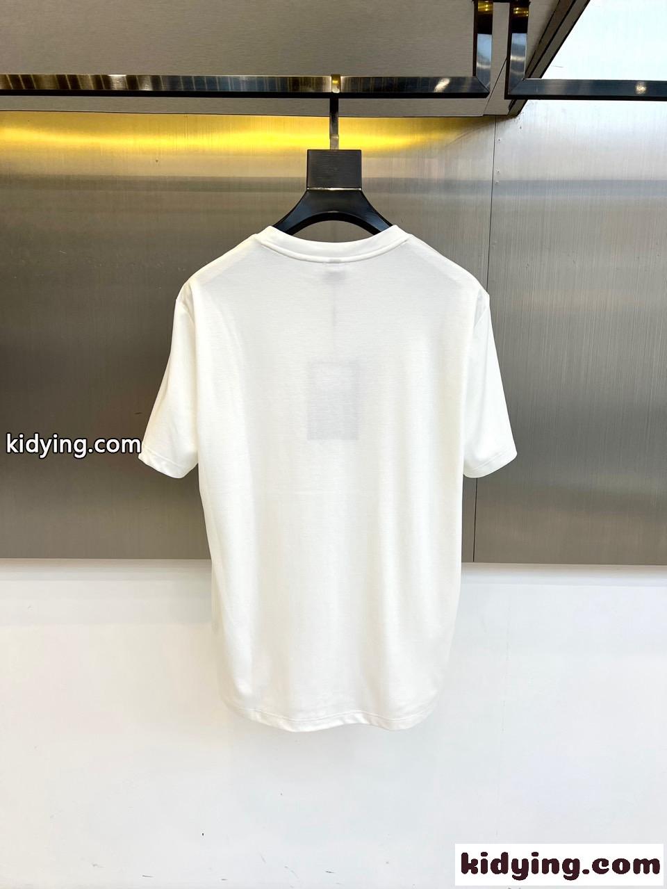 シンプル ロゴ入り 半袖Tシャツ バーバリー Tシャツ 偽物 クルーネック ホワイト-4