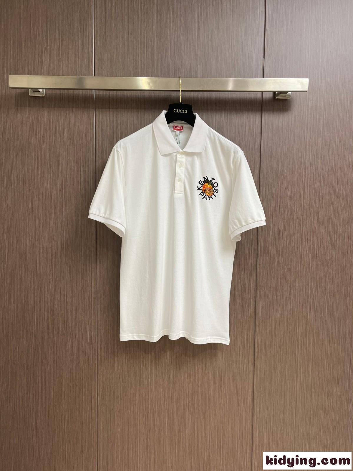 KENZO ORANGE ショートスリーブ ポロシャツ ケンゾー 半袖Tシャツ コピー 刺繍入り-0