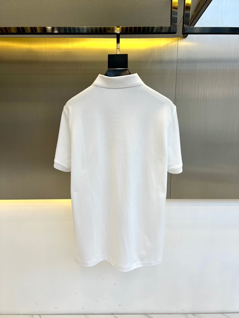 洗練された コットンピケ ポロシャツ バーバリー 半袖Tシャツ コピー ホワイト-4