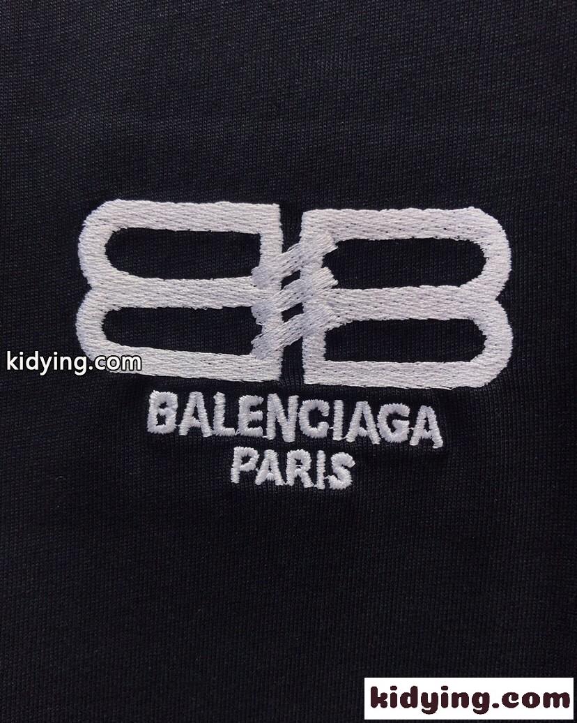 バレンシアガ Tシャツ コピー ユニセックス シンプル おしゃれ ロゴ 刺繍 クルーネック-1