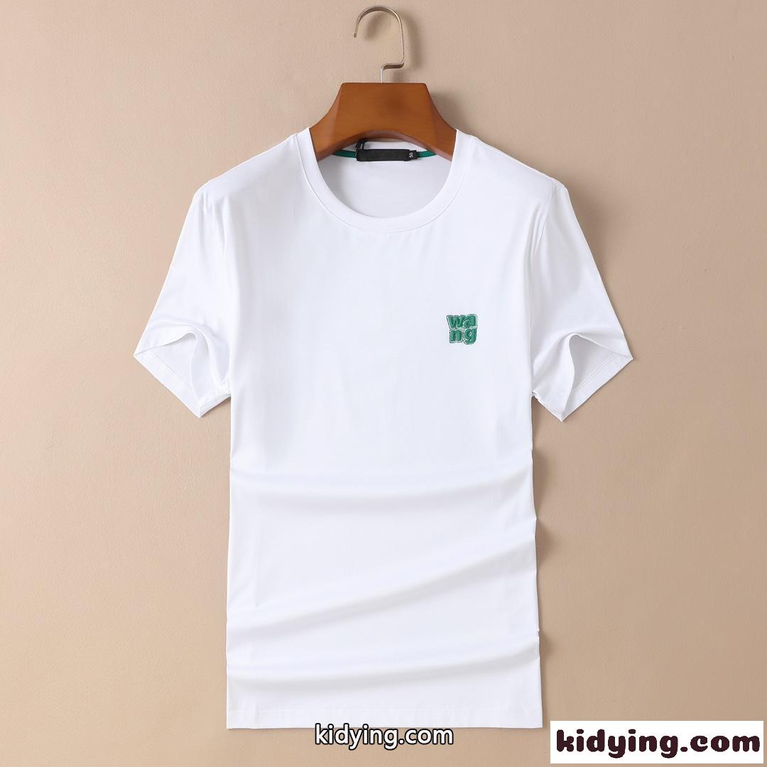 アレキサンダーワング Tシャツ コピー 半袖 春夏 シンプル ロゴ トップス メンズ 快適 クルーネック ホワイト ブラック-2
