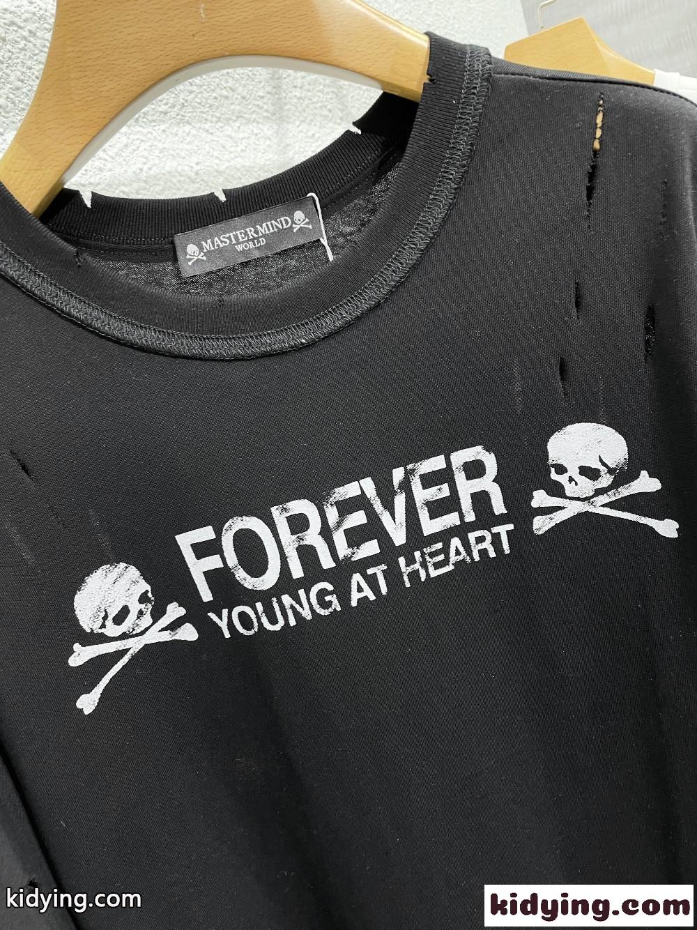 目を引く 個性的 ダメージ加工 プリント カジュアル マスターマインド・ジャパン 半袖Tシャツ コピー ファッション-4