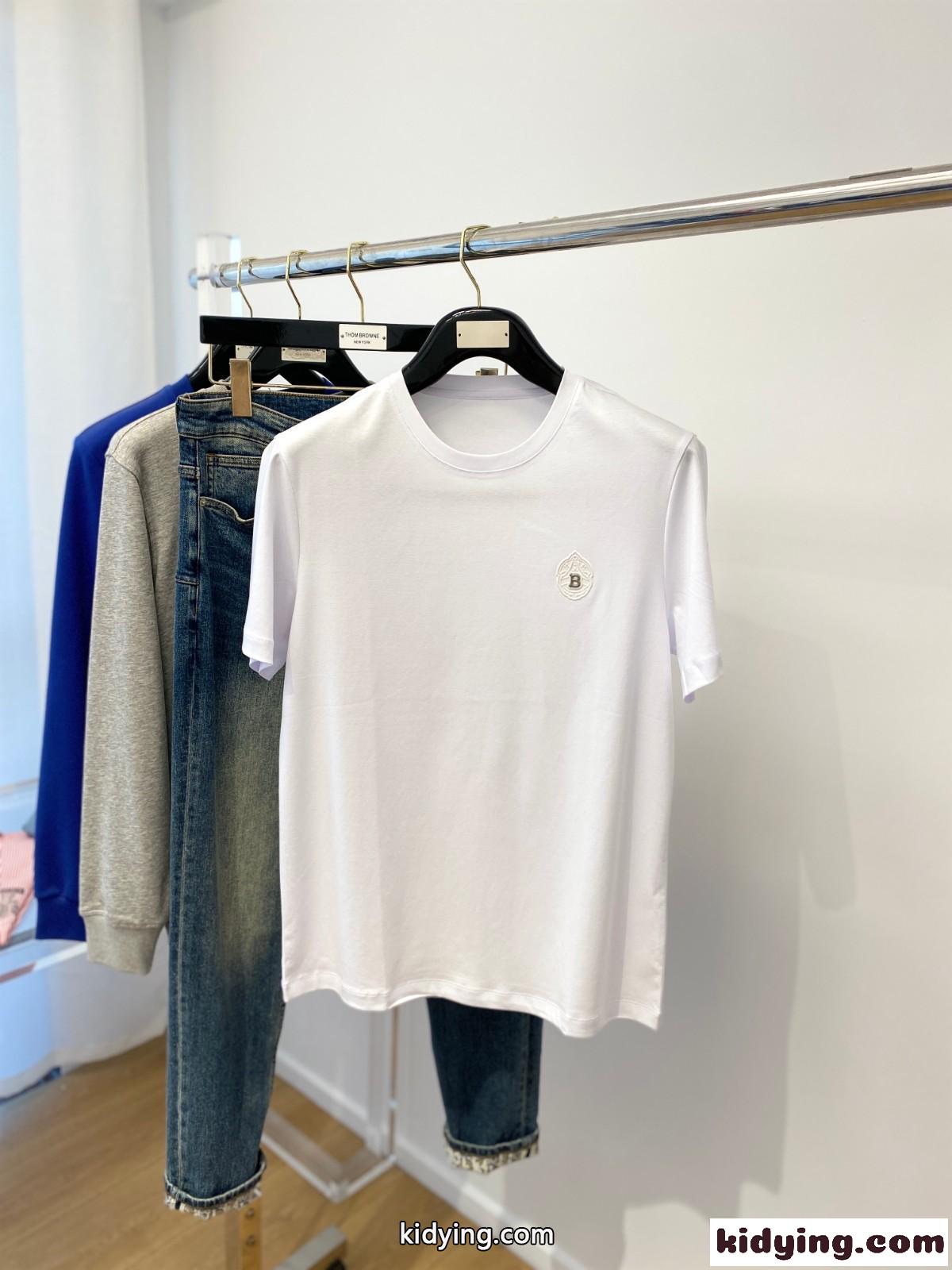 シンプル 合わせやすい クルーネック コットン バルマン Tシャツ コピー 半袖 ホワイト-0
