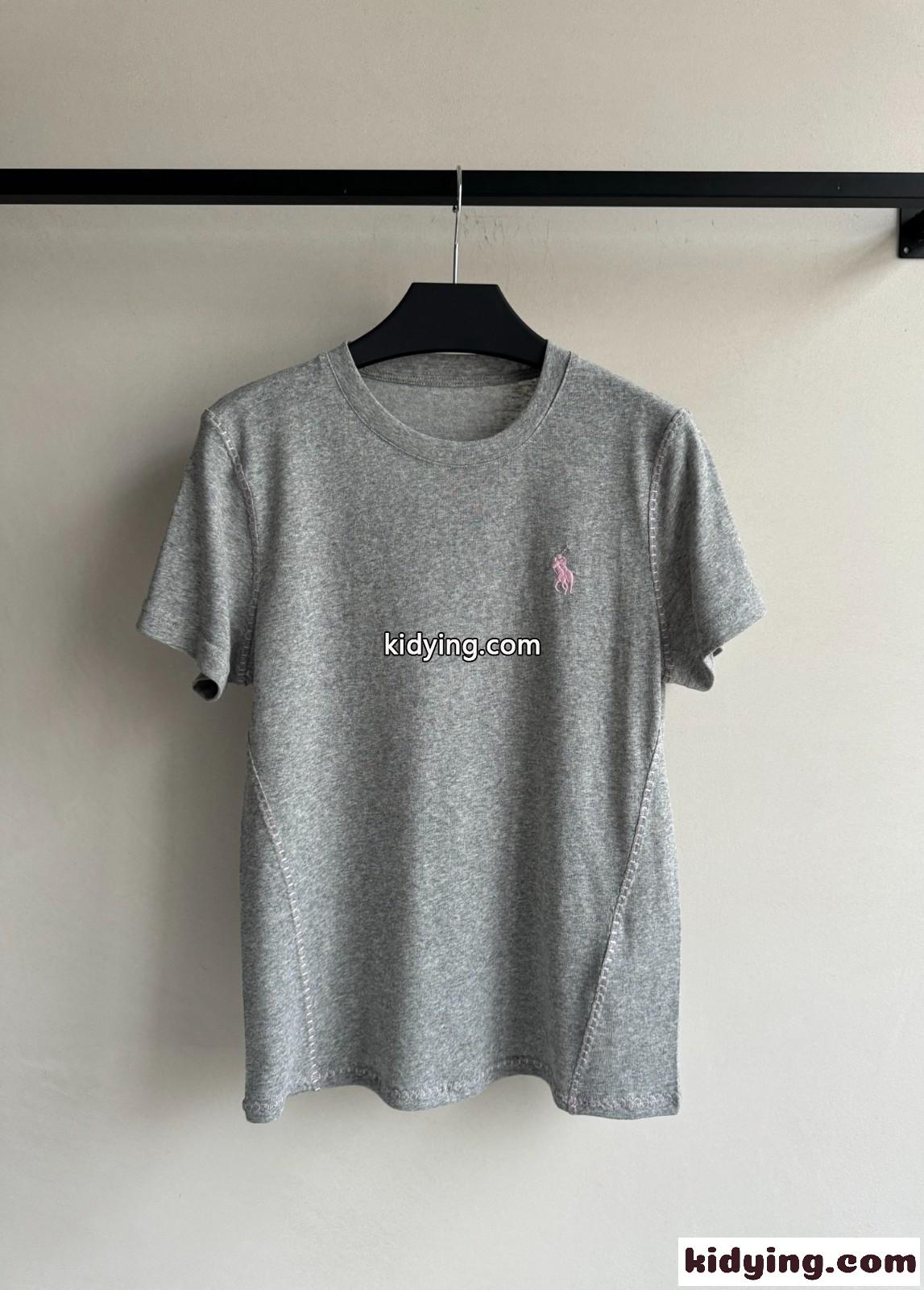 おしゃれ クルーネック 半袖Tシャツ ラルフローレン Tシャツ コピー グレー-0