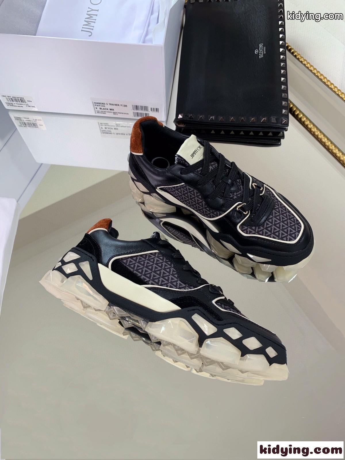 Jimmy Choo秋冬の最新のダイヤモンドベース Diamond x Trainerスニーカーの高バージョン ジムシューズ レディース  コピー-4