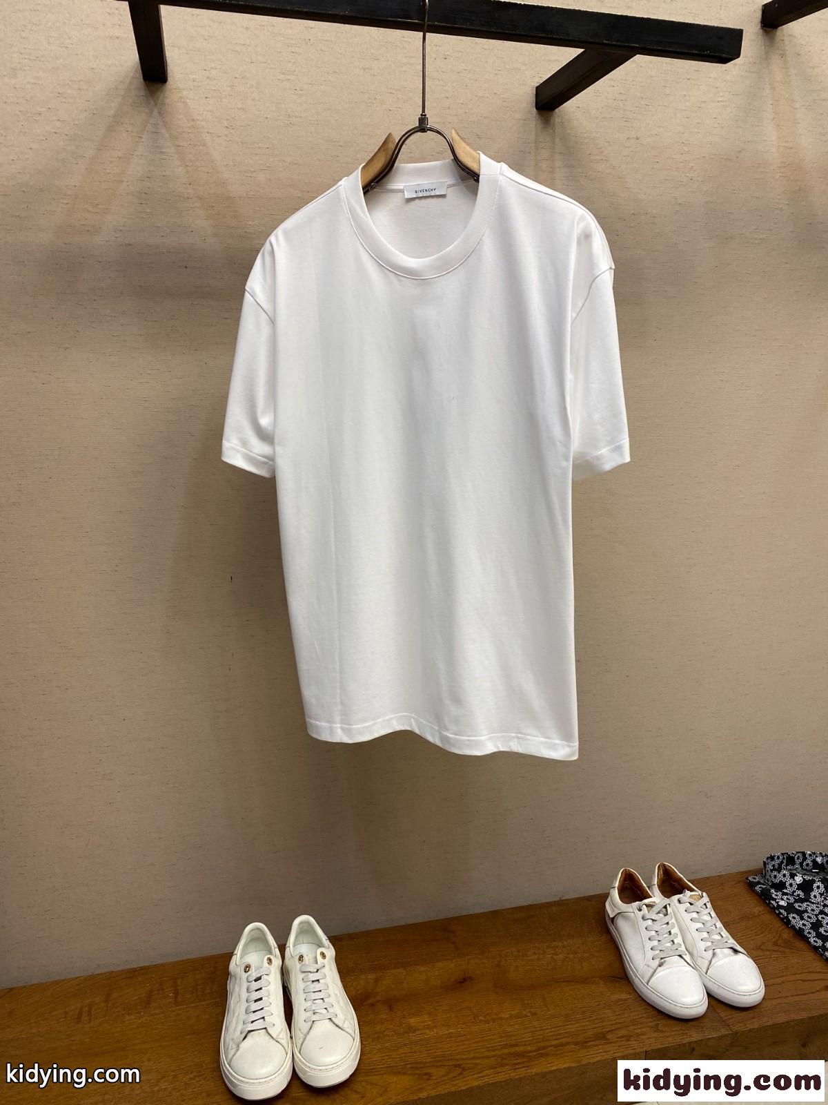 お洒落 バックロゴ ジバンシィ Tシャツ コピー 半袖Tシャツ コットン ホワイト-1