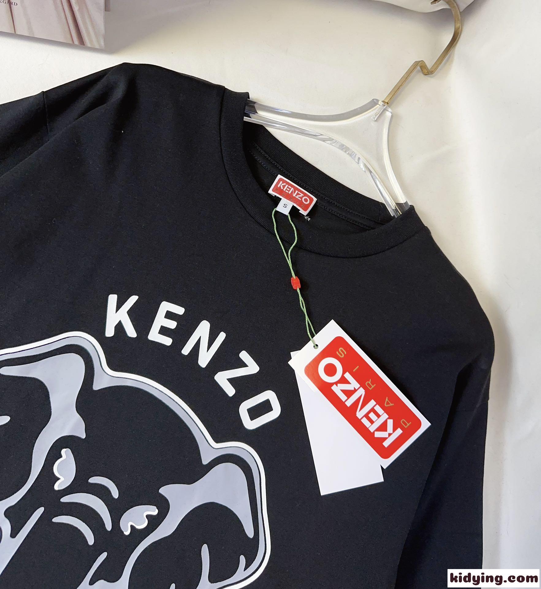 ケンゾー Tシャツ コピー ユニセックス コットン 人気 クルーネック プリント-4